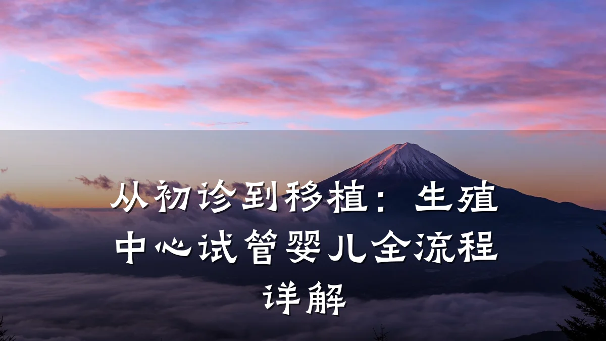 从初诊到移植:生殖中心试管婴儿全流程详解