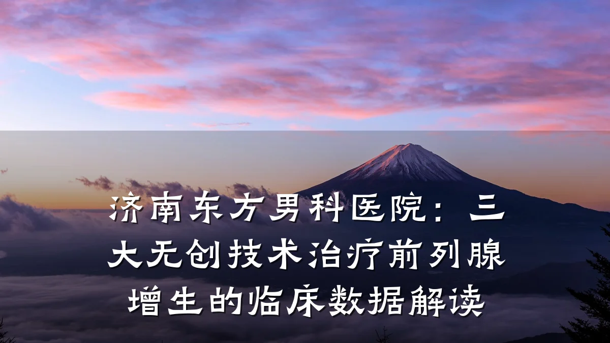 济南东方男科医院:三大无创技术治疗前列腺增生的临床数据解读