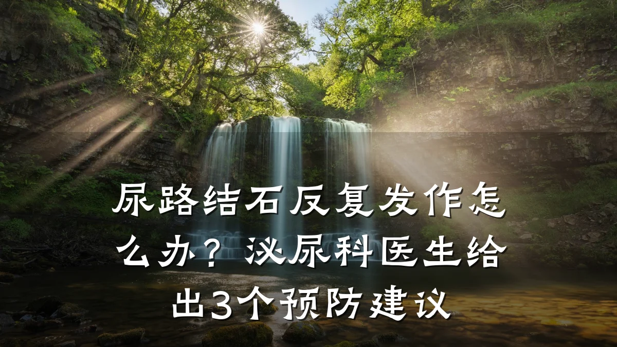 尿路结石反复发作怎么办?泌尿科医生给出3个预防建议