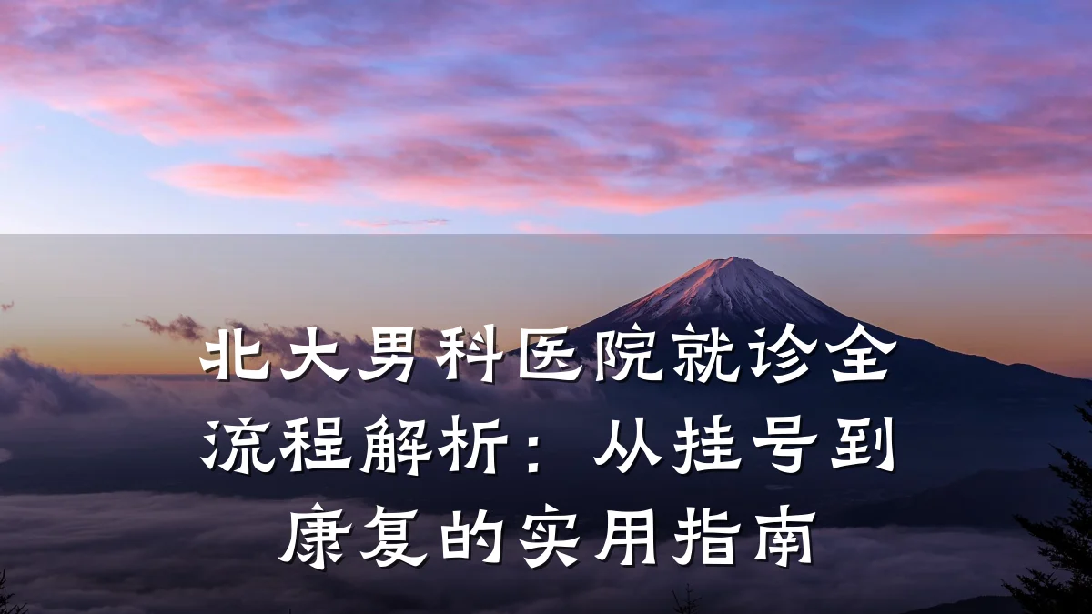 北大男科医院就诊全流程解析:从挂号到康复的实用指南