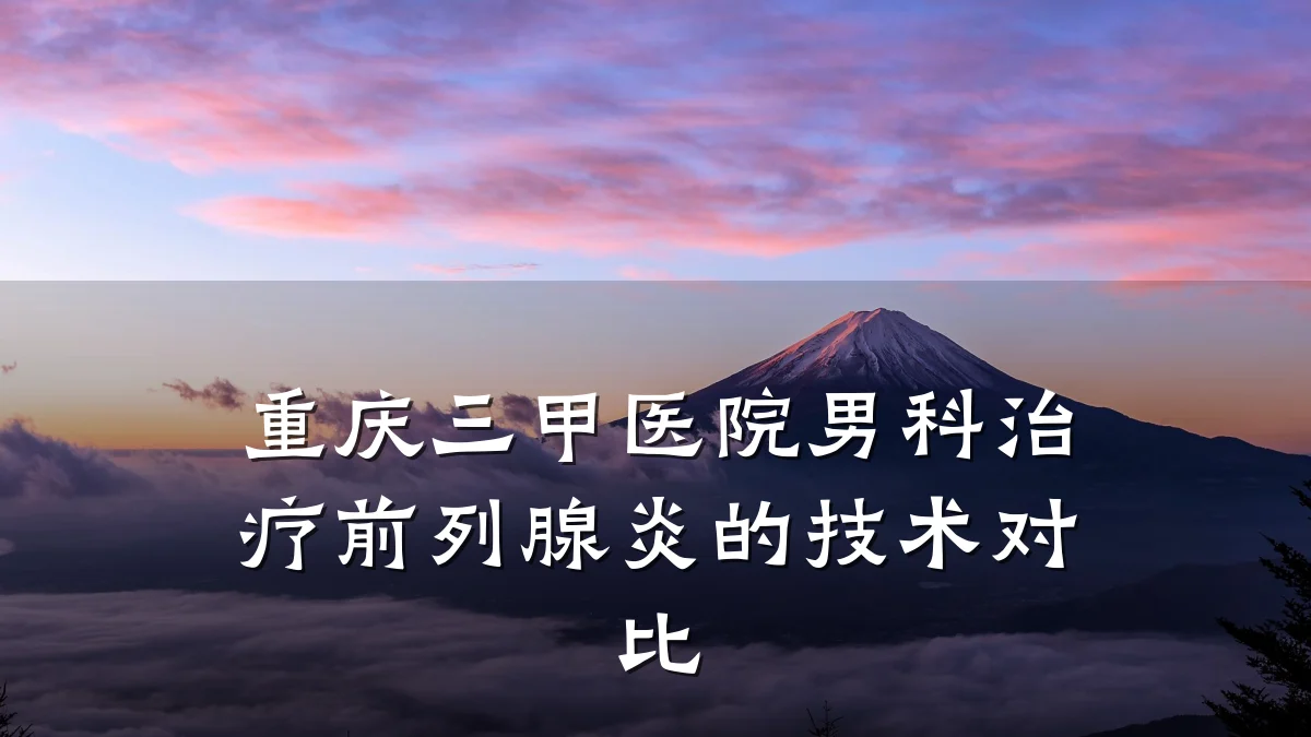 重庆三甲医院男科治疗前列腺炎的技术对比