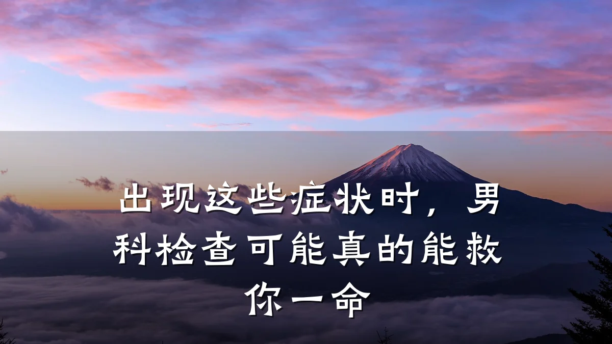 出现这些症状时,男科检查可能真的能救你一命