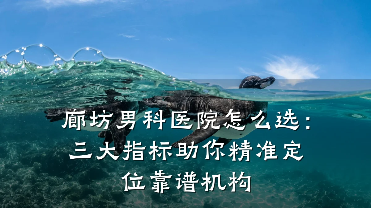 廊坊男科医院怎么选:三大指标助你精准定位靠谱机构