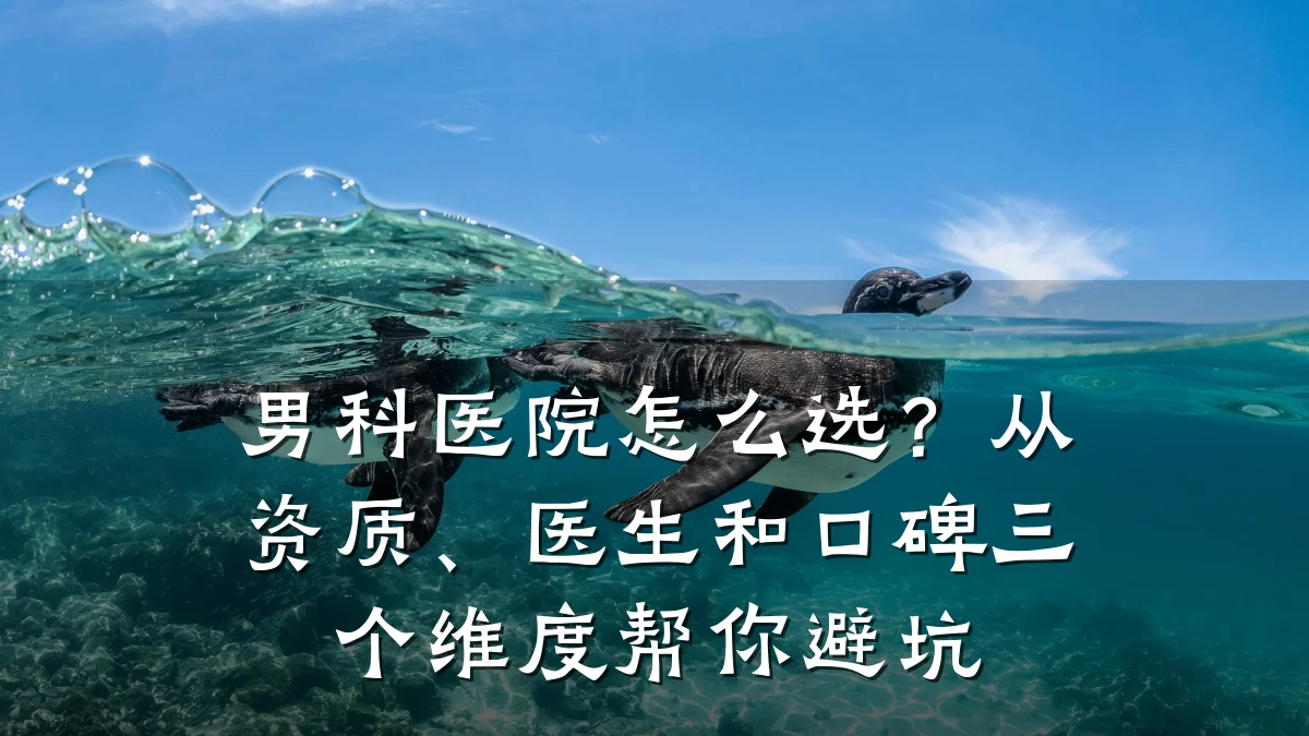 男科医院怎么选?从资质、医生和口碑三个维度帮你避坑