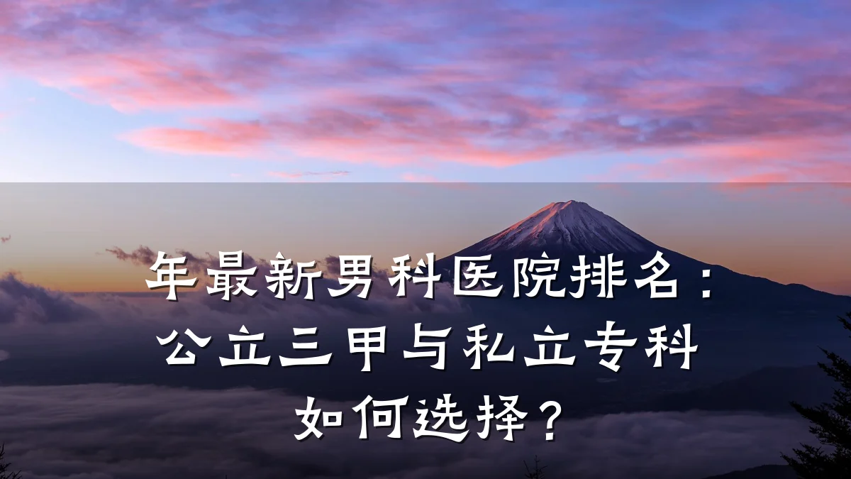 年最新男科医院排名:公立三甲与私立专科如何选择?