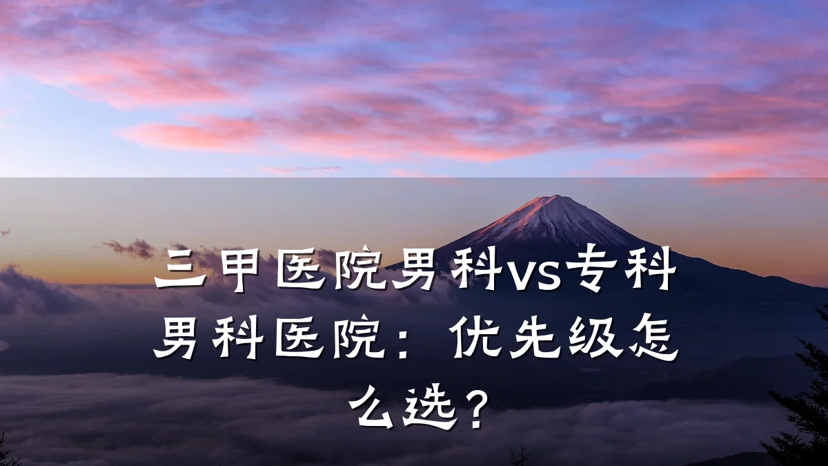 三甲医院男科vs专科男科医院:优先级怎么选?