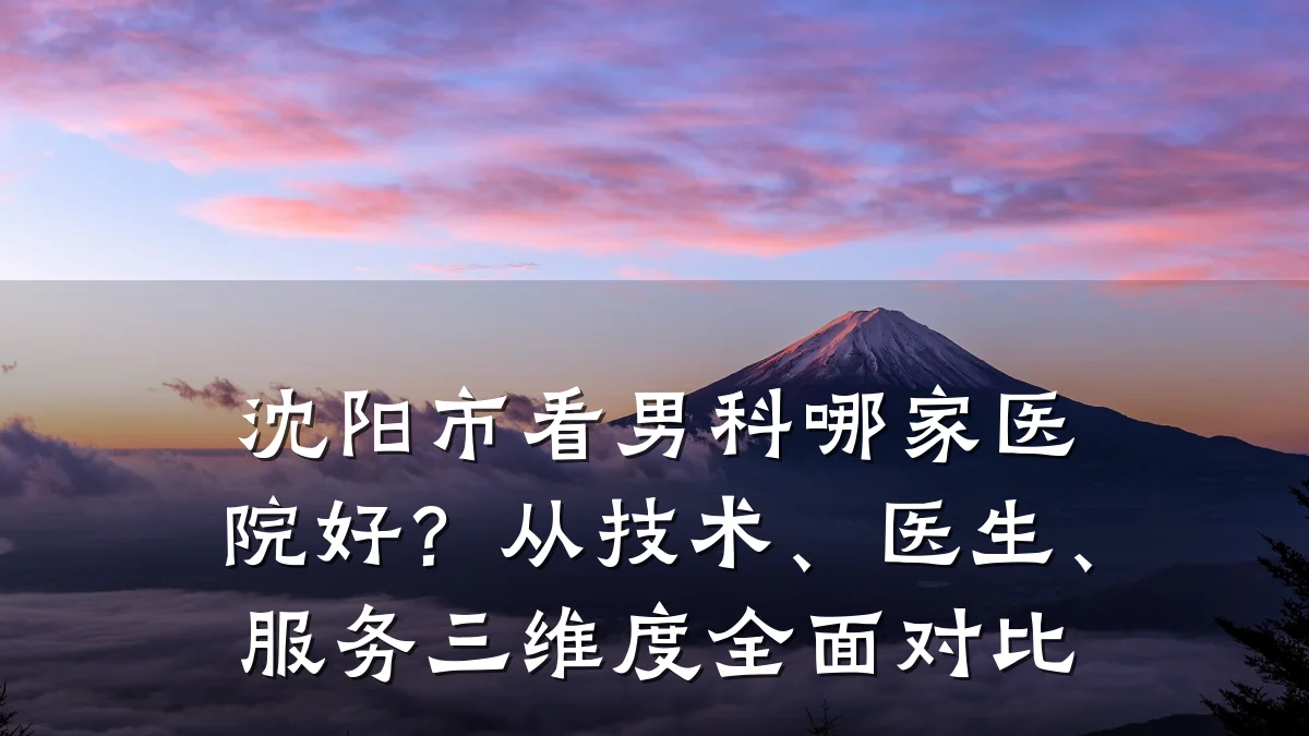 沈阳市看男科哪家医院好?从技术、医生、服务三维度全面对比