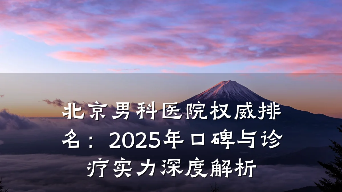 北京男科医院权威排名:2025年口碑与诊疗实力深度解析