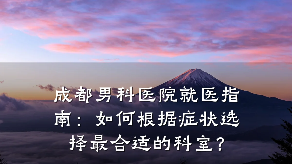 成都男科医院就医指南:如何根据症状选择最合适的科室?