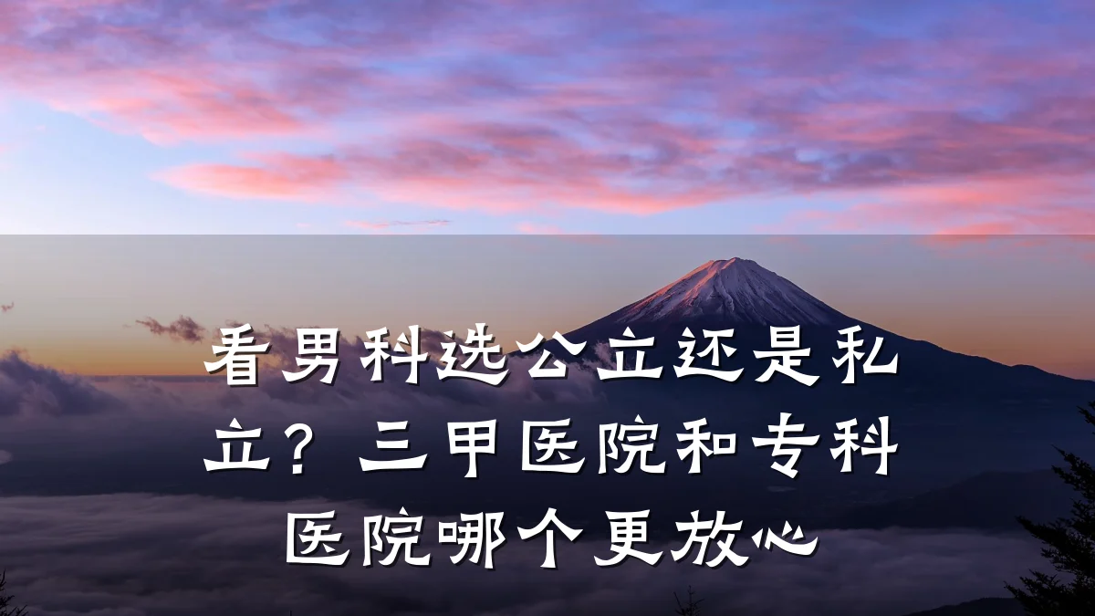 看男科选公立还是私立?三甲医院和专科医院哪个更放心