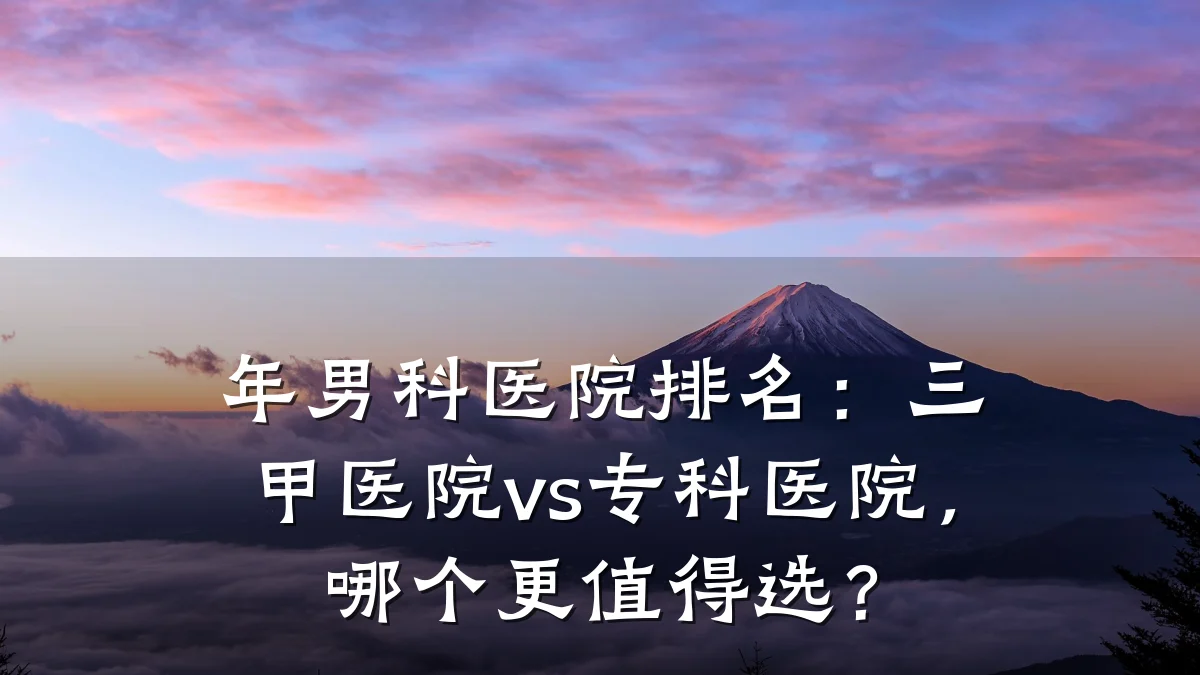 年男科医院排名:三甲医院vs专科医院,哪个更值得选?