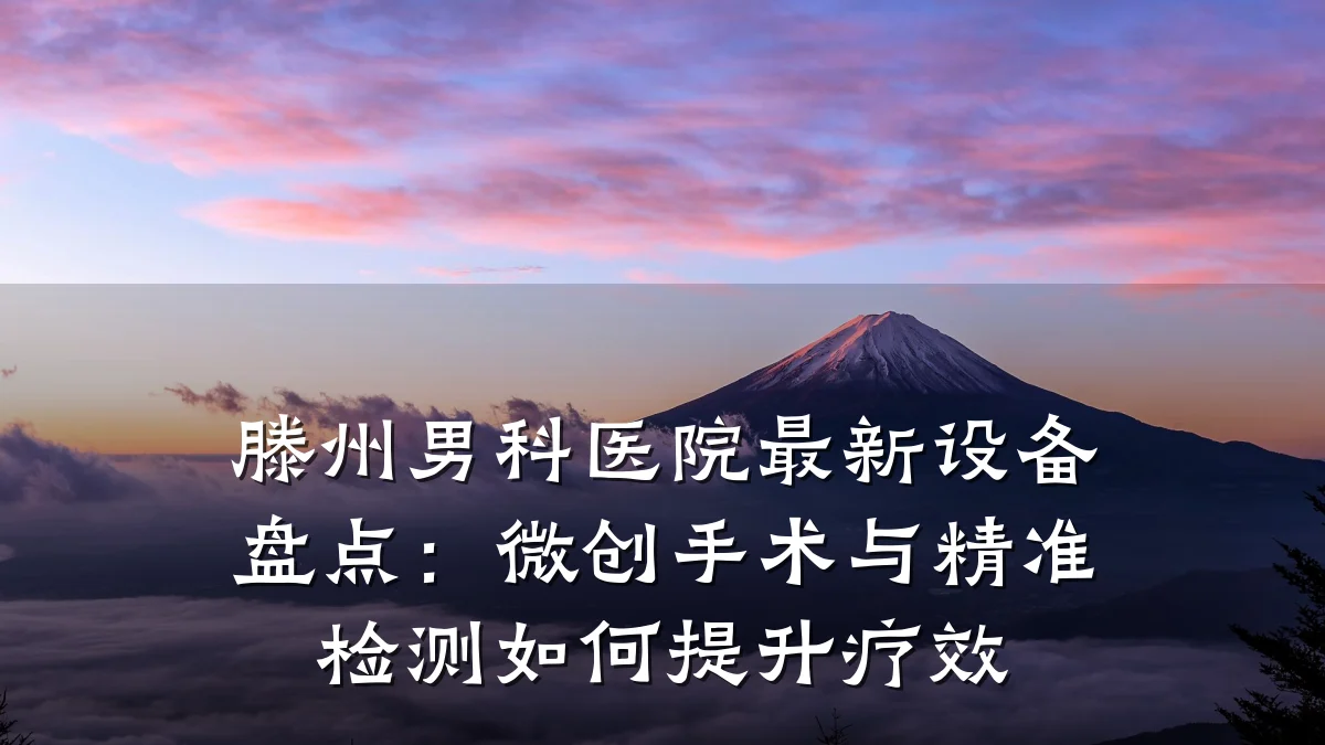 滕州男科医院最新设备盘点:微创手术与精准检测如何提升疗效