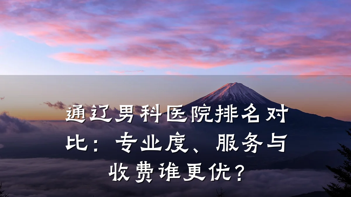 通辽男科医院排名对比:专业度、服务与收费谁更优?