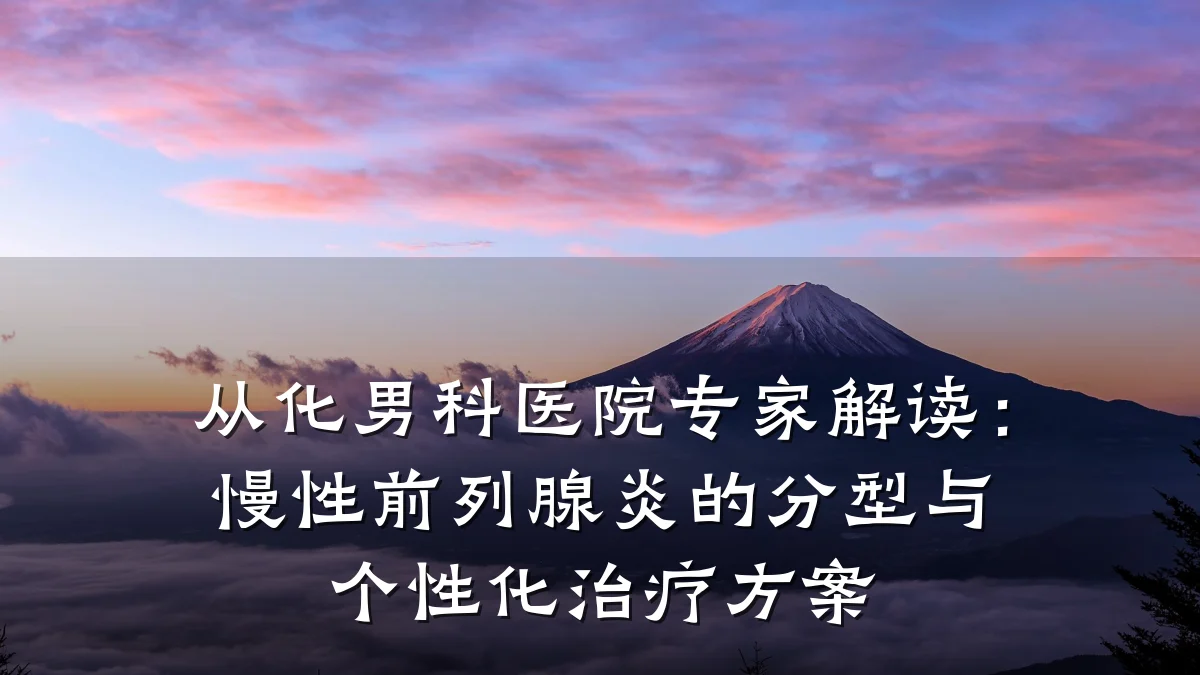 从化男科医院专家解读:慢性前列腺炎的分型与个性化治疗方案