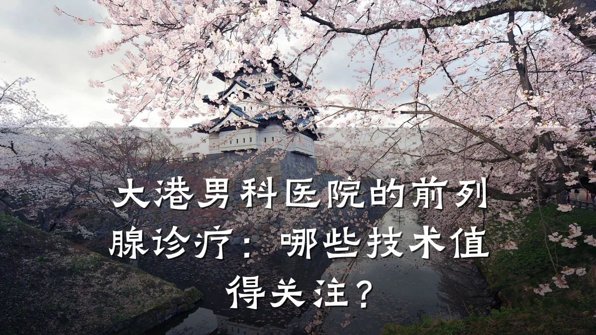 大港男科医院的前列腺诊疗:哪些技术值得关注?