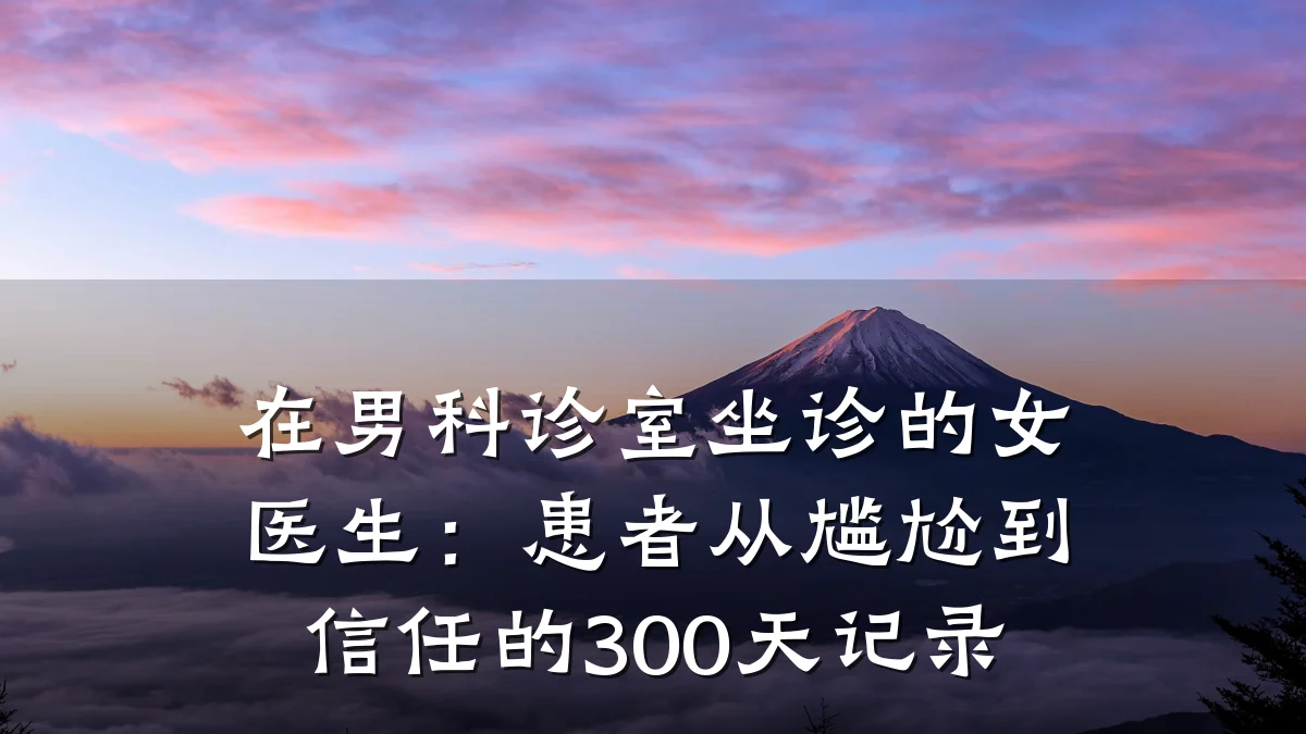 在男科诊室坐诊的女医生:患者从尴尬到信任的300天记录