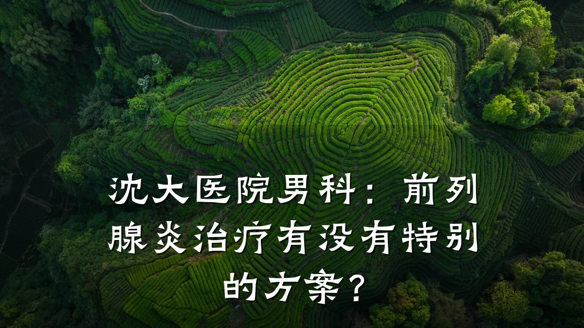 沈大医院男科:前列腺炎治疗有没有特别的方案?