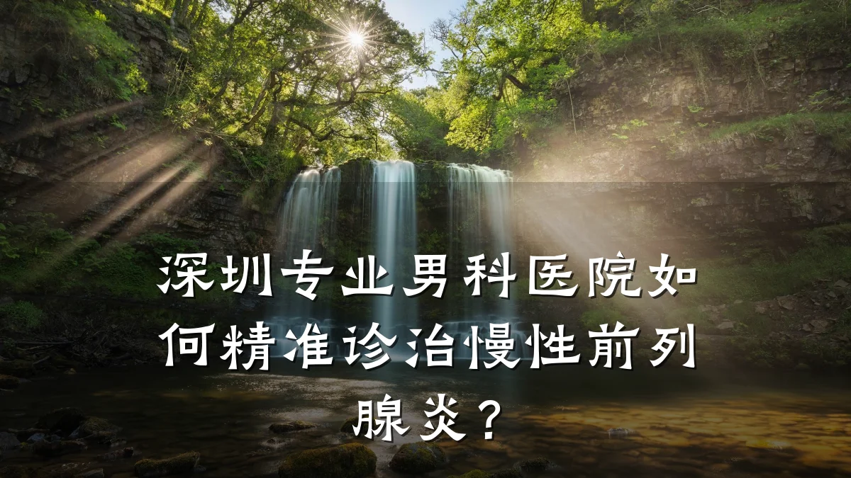 深圳专业男科医院如何精准诊治慢性前列腺炎?