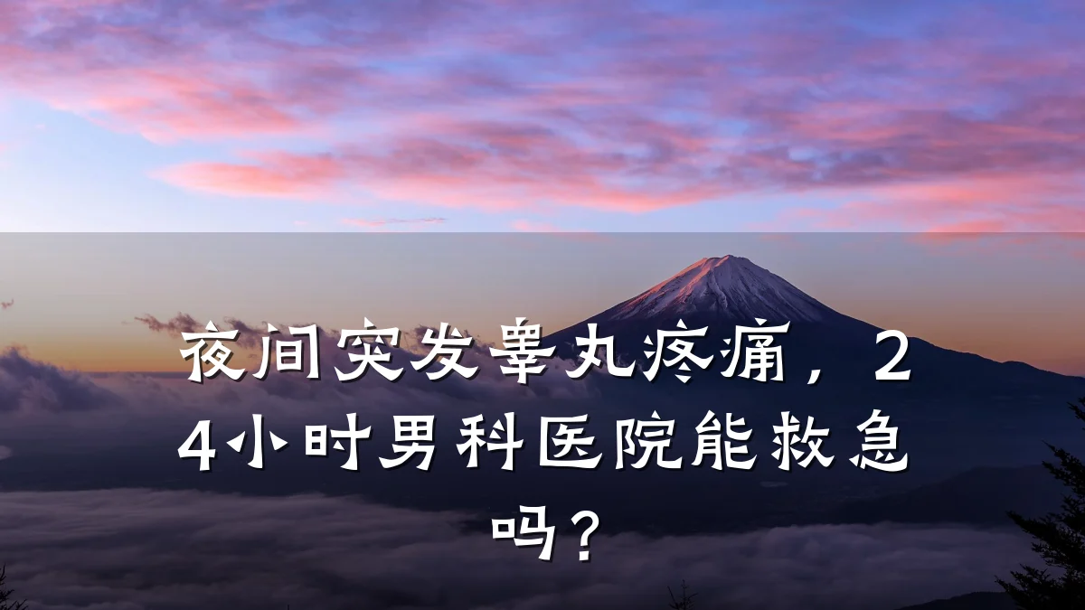 夜间突发睾丸疼痛,24小时男科医院能救急吗?