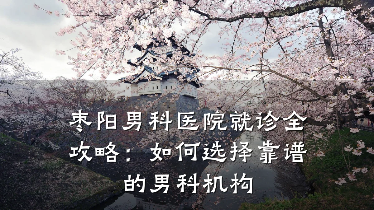 枣阳男科医院就诊全攻略:如何选择靠谱的男科机构