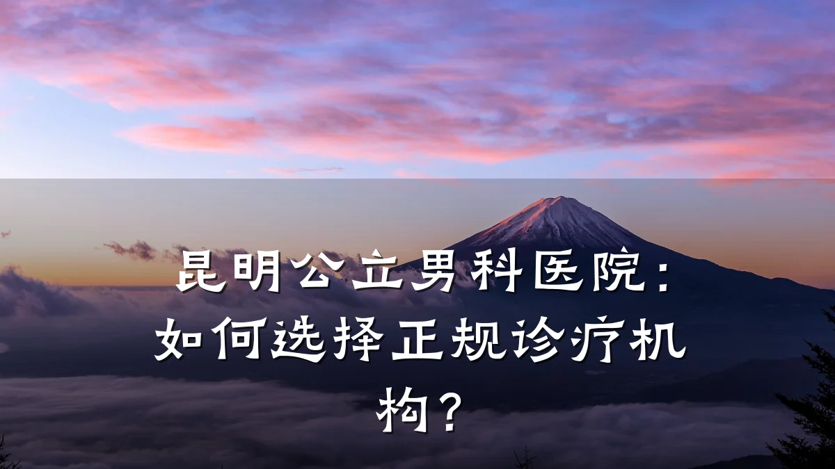 昆明公立男科医院:如何选择正规诊疗机构?