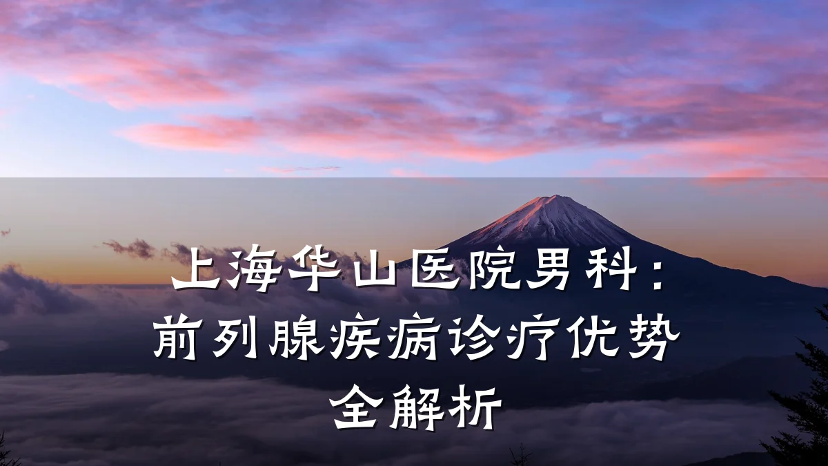 上海华山医院男科:前列腺疾病诊疗优势全解析
