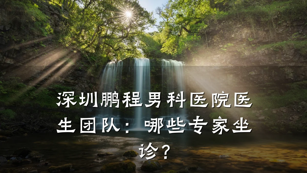 深圳鹏程男科医院医生团队:哪些专家坐诊?