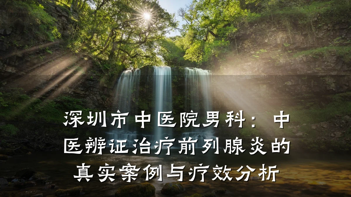 深圳市中医院男科:中医辨证治疗前列腺炎的真实案例与疗效分析