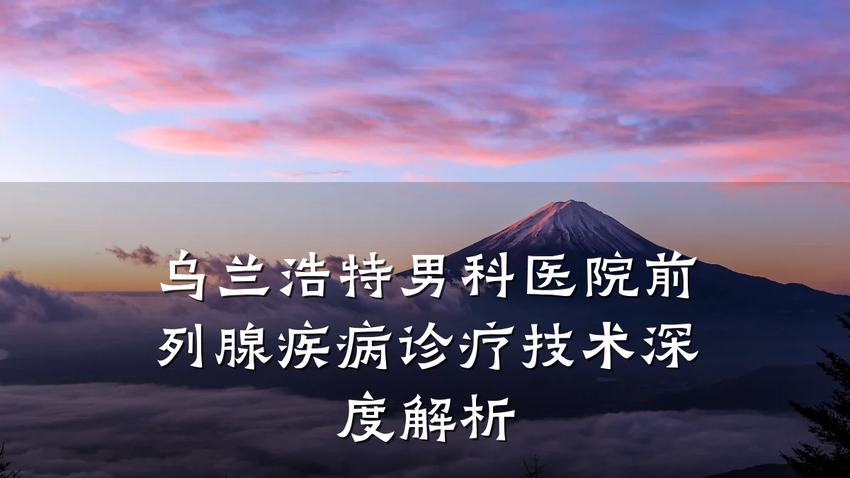 乌兰浩特男科医院前列腺疾病诊疗技术深度解析