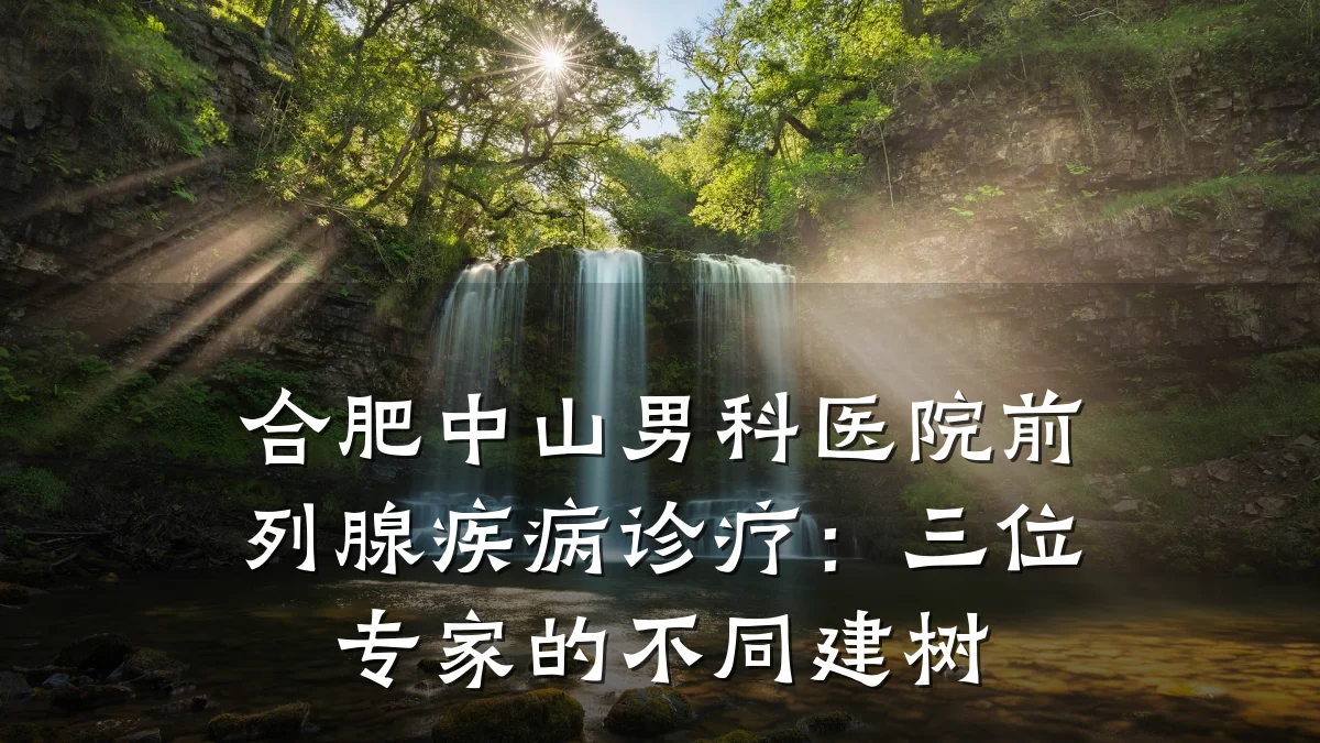 合肥中山男科医院前列腺疾病诊疗:三位专家的不同建树