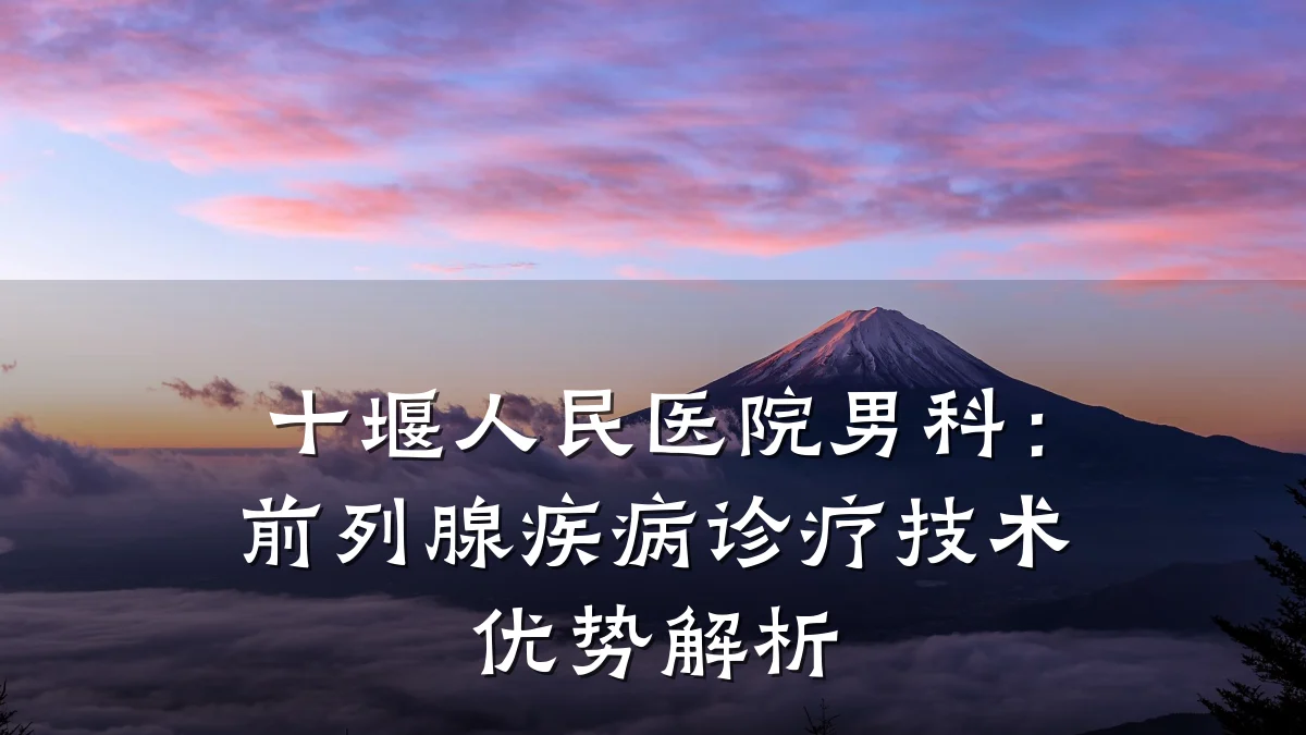 十堰人民医院男科：前列腺疾病诊疗技术优势解析