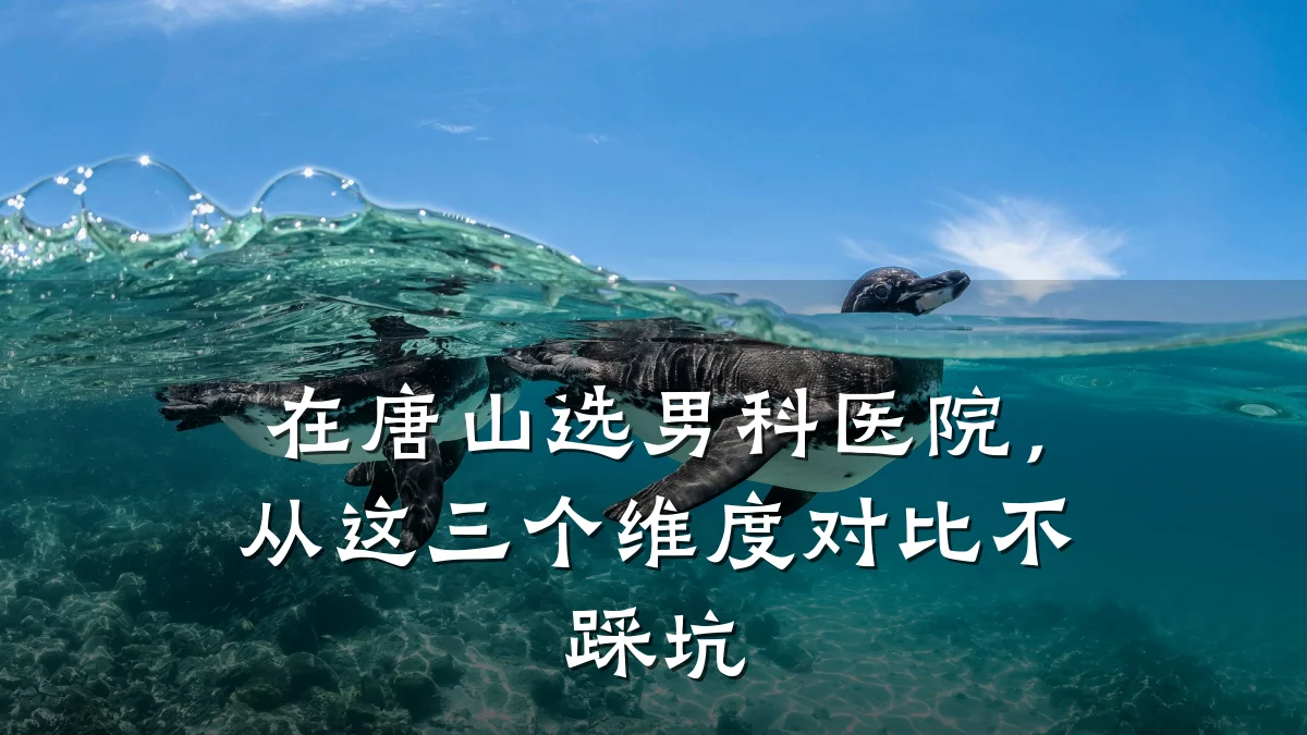 在唐山选男科医院,从这三个维度对比不踩坑