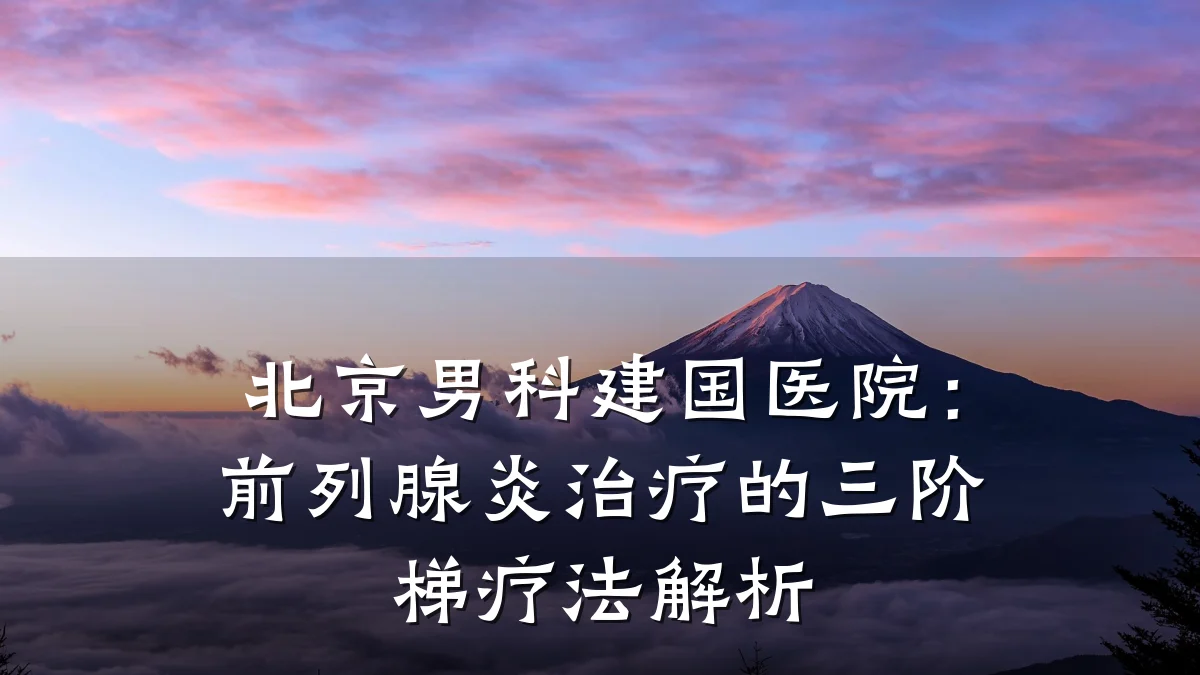 北京男科建国医院:前列腺炎治疗的三阶梯疗法解析