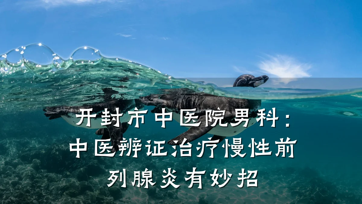 开封市中医院男科:中医辨证治疗慢性前列腺炎有妙招