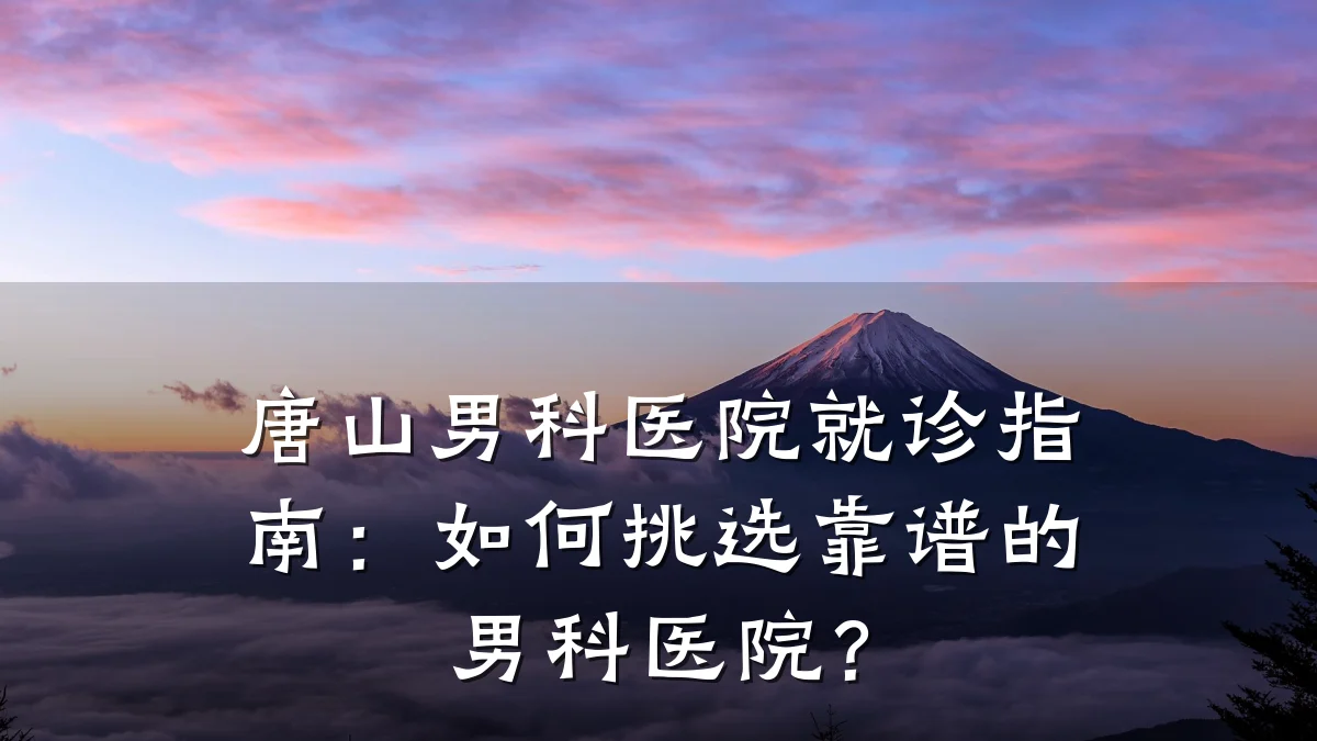 唐山男科医院就诊指南:如何挑选靠谱的男科医院?