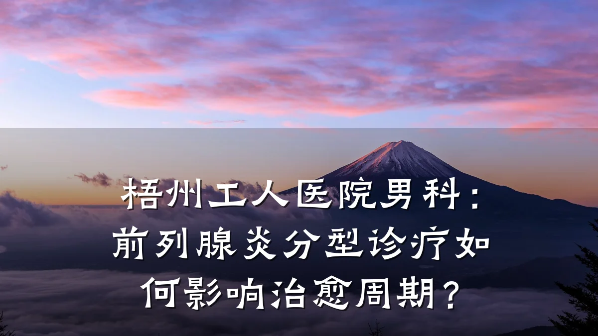 梧州工人医院男科:前列腺炎分型诊疗如何影响治愈周期?