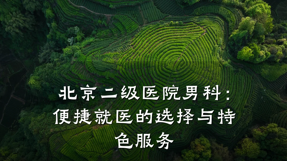 北京二级医院男科:便捷就医的选择与特色服务