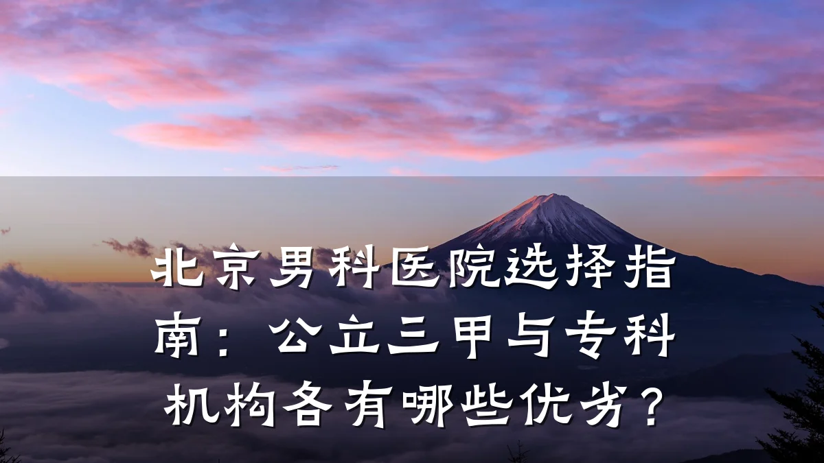 北京男科医院选择指南:公立三甲与专科机构各有哪些优劣?