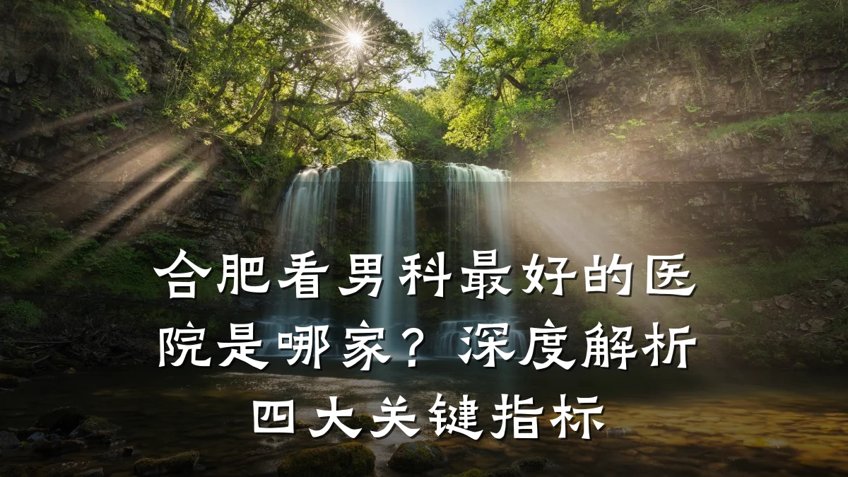 合肥看男科最好的医院是哪家?深度解析四大关键指标