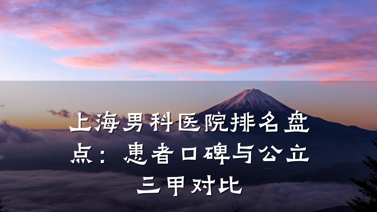 上海男科医院排名盘点:患者口碑与公立三甲对比