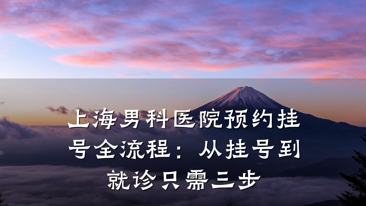 上海男科医院预约挂号全流程:从挂号到就诊只需三步